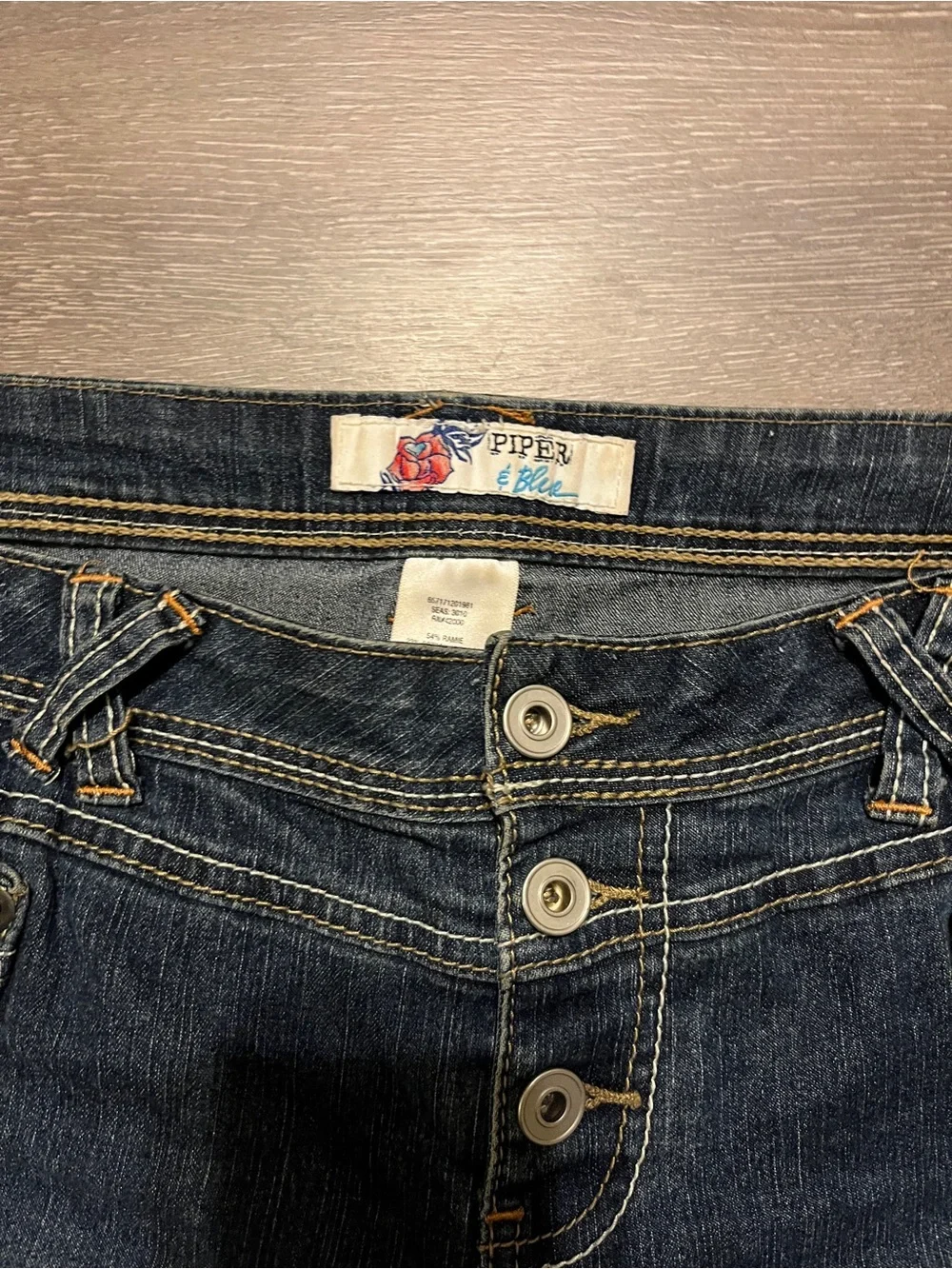 Piper Dark Blue Cuffed Cropped Jeans size 17